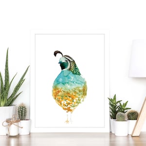 Kwartel aquarel schilderij - kunstprint