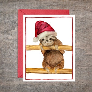 Sloth Christmas Card // Animal Christmas Card