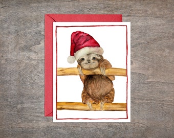 Sloth Christmas Card // Animal Christmas Card