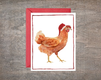 Chicken Christmas Card // Animal Christmas Card