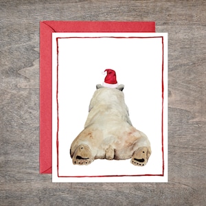Polar Bear Christmas Card // Animal Christmas Card // Polar Bear Butt