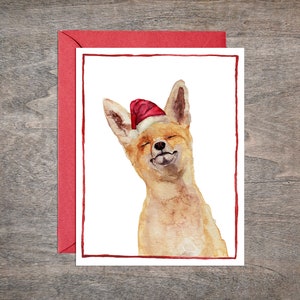 Conjunto de tarjetas de Navidad Fox // Conjunto de 8 tarjetas navideñas