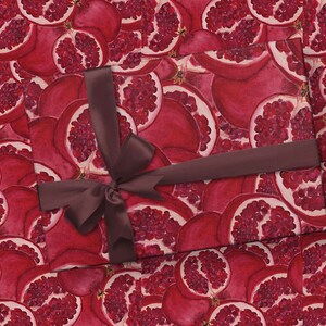 Pomegranate Wrapping Paper // Fruit Wrapping Paper // Holiday Gift Wrap // Gift Wrap Sheets image 3