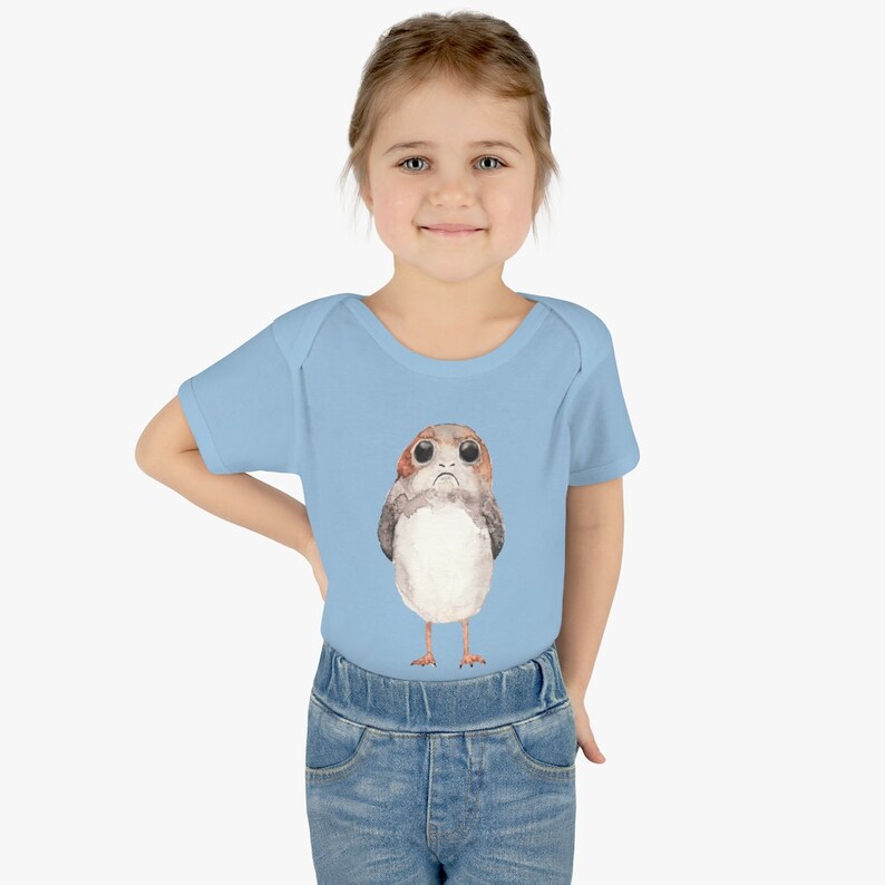 Porg Baby Jersey Bodysuit Onesie // Nerdy Onesie image 4