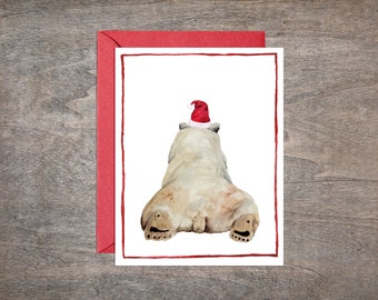 Polar Bear Christmas Card Set // Polar Bear Christmas Card Set // Antarctica Christmas Card Set (8 Cards)