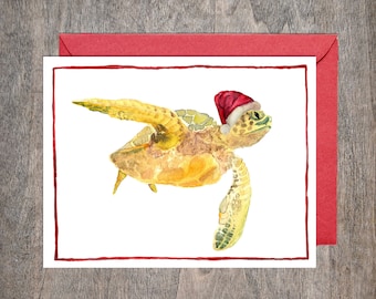Sea Turtle Christmas Card // Ocean Animal Christmas Card