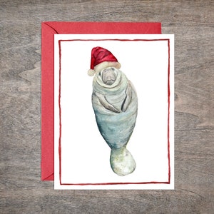 Manatee Christmas Card // Ocean Animal Christmas Card