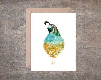 Quail Bird Note Card Set Watercolor (Set of 8 cards) // Notecards