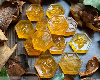 Honeycomb Soap Natural Clear Honey Scent SLS FREE Handmade Beehive Wash Bar Face Body UK