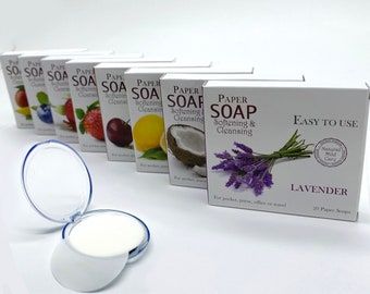 Biodegradable Dissolving Paper Single Use Soaps in Handy Travel Tin, Party  Favor Soap, Paper Single Use Soaps, Emergency Soap 