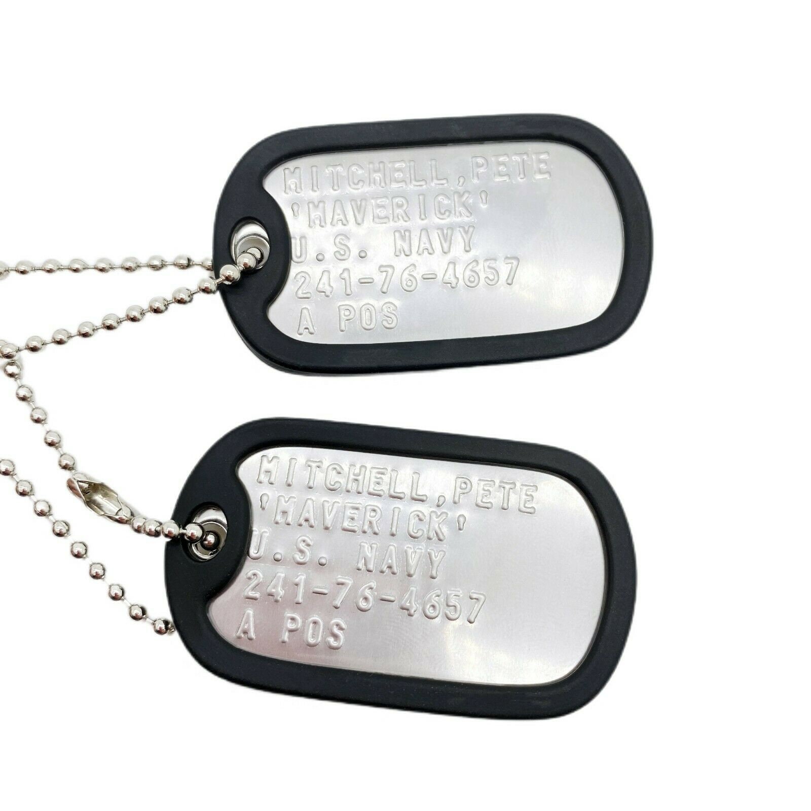 Stainless Steel Military Dog Tag Set Halloween Costume