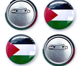 Palestine BUTTON PIN BADGE Flag Country Nation Gaza State 1.7 inch / 44mm gloss finish