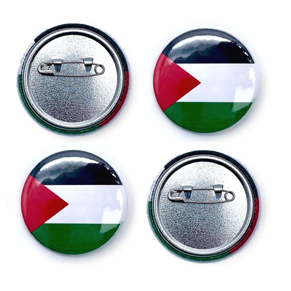 Palestine BUTTON PIN BADGE Flag Country Nation Gaza State 1.7 inch / 44mm gloss finish