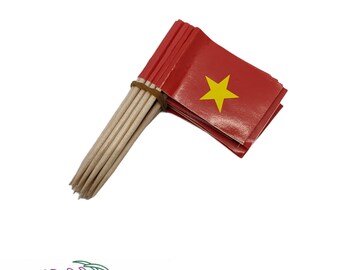 Vietnam Mini Toothpick Flags Paper Cupcake 50 Sticks Party Cocktail Catering Cake Country Decoration Model Miniature