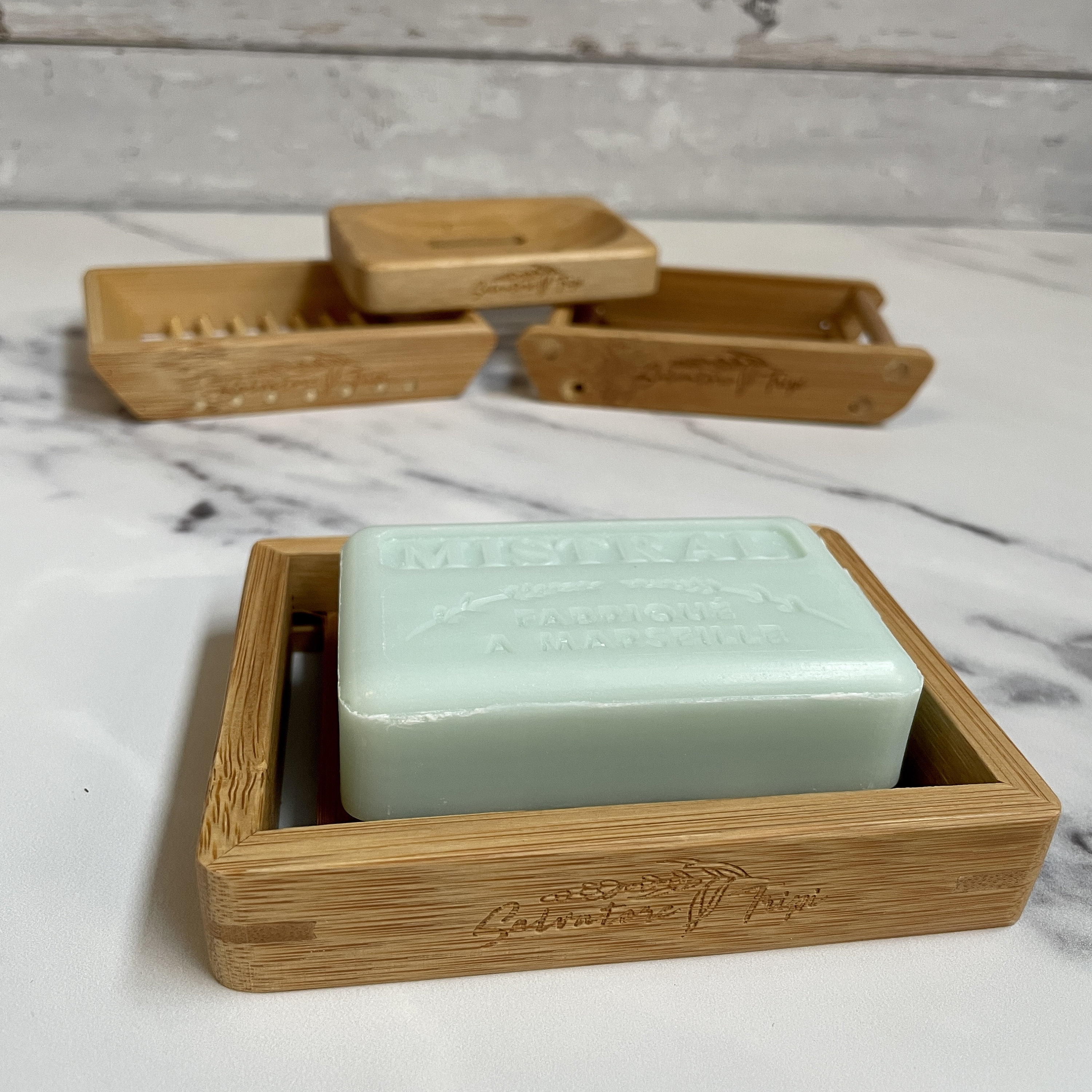 4 Pieces Natural Bamboo Soap Holder with Lid Soap Dish Drain Foaming Net Shampoo Bar Container Soaps Bar Box Wood Soap Tray Soap Saver Handmade Soap C