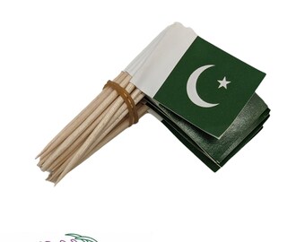 Pakistan Mini Toothpick Flags Paper Cupcake 50 Sticks Party Cocktail Catering Cake Country Decoration Model Miniature