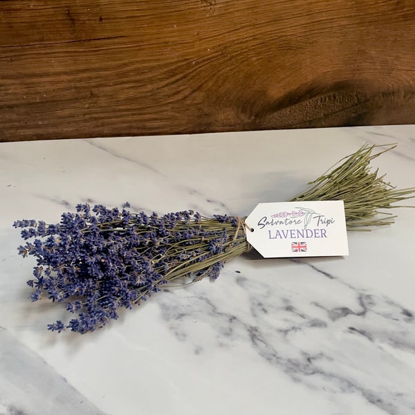 Dried Natural BRITISH English Lavender Bunch Fragrant Tied Stem Bouquet UK Scent