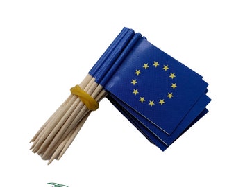 Europe Mini Toothpick Flags Paper Cupcake 50 Sticks Party Cocktail Catering Cake Country Decoration Model Miniature