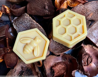 2x Solid Honeycomb Soap Natural Clear Honey Scent SLS FREE Handmade Beehive Wash Bar UK Shea Butter