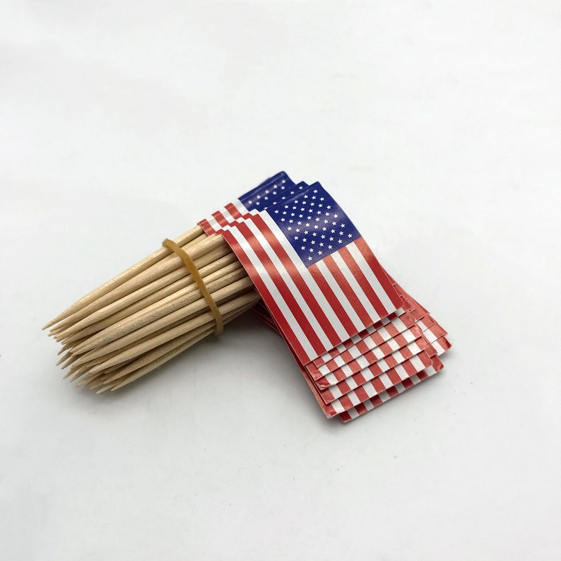50x Toothpicks MINI Flag Paper Cupcake Sticks Party Cocktail Etsy