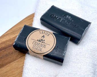 Savon Charcoal Soap 100g Active Charbon Vegetal Dry Skin Eczema Acne Natural Bar