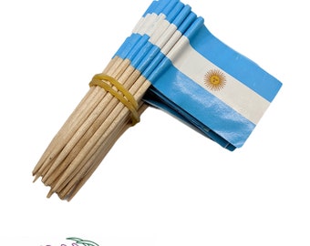 Argentina Mini Toothpick Flags Paper Cupcake 50 Sticks Party Cocktail Catering Cake Country Decoration Model Miniature