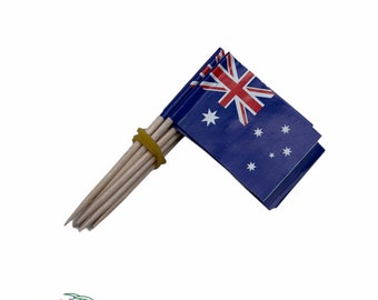 Australia Mini Toothpick Flags Paper Cupcake 50 Sticks Party Cocktail Catering Cake Country Decoration Model Miniature