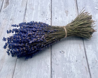 Bouquet de lavande séchée naturelle britannique BLEU FONCÉ parfumé anglais 150 tiges Royaume-Uni