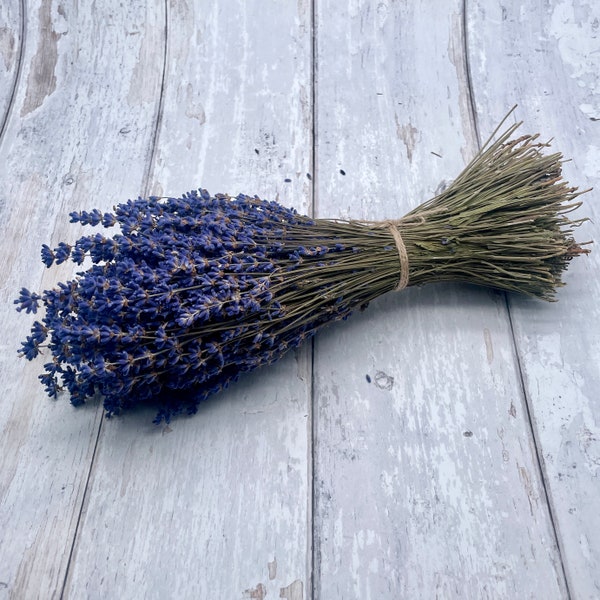 Bouquet de lavande séchée naturelle britannique BLEU FONCÉ parfumé anglais 150 tiges Royaume-Uni