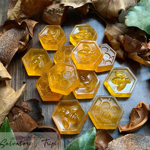 Honeycomb Soap Natural Clear Honey Scent SLS FREE Handmade Beehive Wash Bar Face Body UK