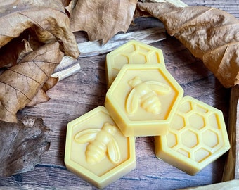 4x Solid Honeycomb Soap Natural Clear Honey Scent SLS FREE Handmade Beehive Wash Bar UK Shea Butter