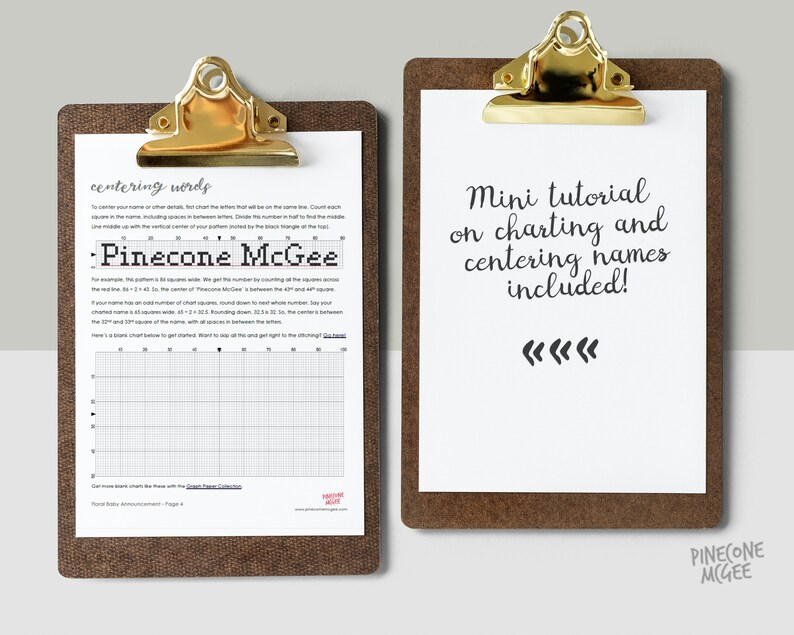 Peut inclure: Un presse-papiers brun avec une feuille de papier blanche qui dit "Mini tutoriel sur le trac&eacute; et le centrage des noms inclus !" et "&laquo;&laquo;&laquo;". L'autre feuille de papier dit "centrer les mots" et a une grille avec le texte "Pinecone McGee" dessus.