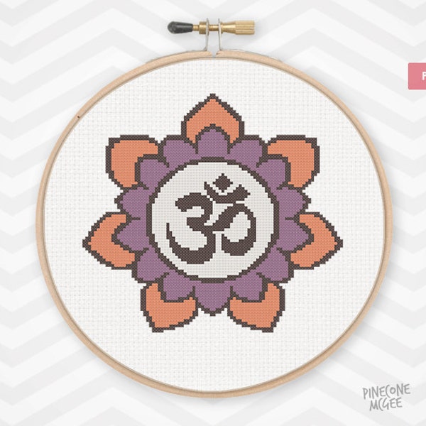 OM FLEUR grille point de croix compté, violet om mandala pdf