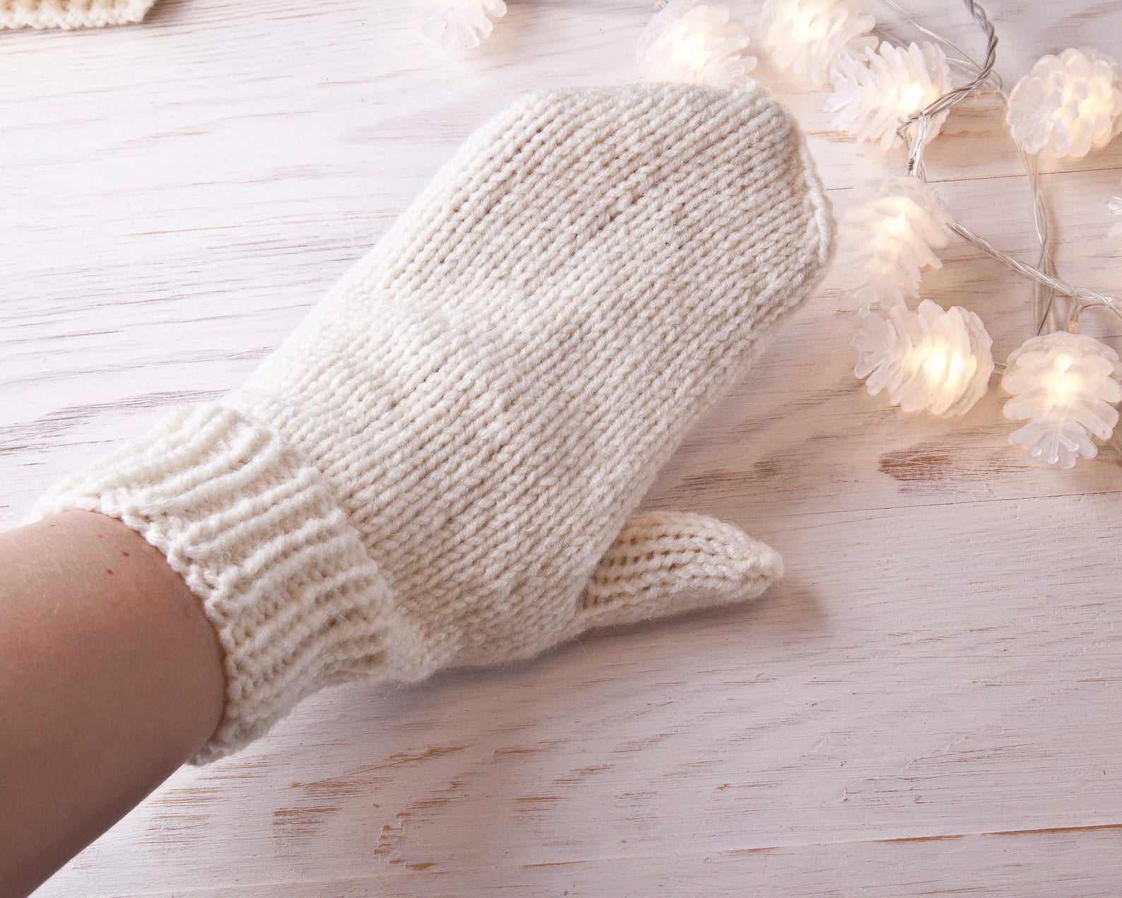 White Knit Mittens Christmas Gifts for Women Winter Gloves Etsy