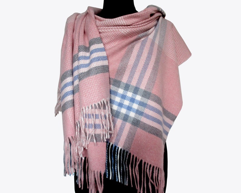 Pink Tartan Scarf Checkered Blanket Scarf Pink Plaid Scarf | Etsy