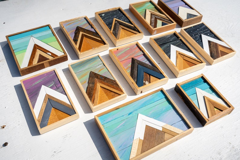 Wall Art Small Mountain Wall Art Gallery Wall Wood Wall Etsy