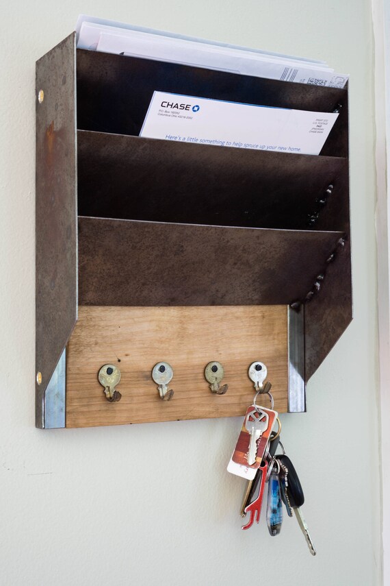 Mail And Key Holder Wall Organizer Letter Entryway Home Decor