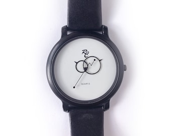 XL 90s Postmodern Watch Black White Pop Lady Woman Dame Femme Space Age Memphis style Black white Pop Large