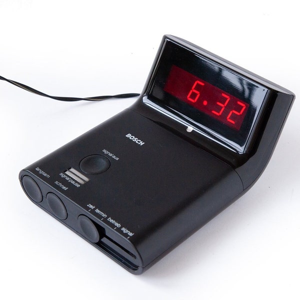 1970s BOSCH Germany ULW2 Desk ALARM CLOCK - Digital Lcd Panton Space Age Modern Minimal table 1980s 1977