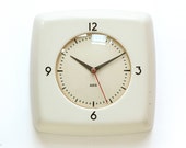 50s AEG Bauhaus Wall Clock - Germany Art Deco Mid Century Modern Space Age Bakelite White 60s mcm FUK kitchen