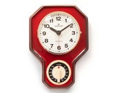 Space Age JUNGHANS Ceramic Kitchen Clock - Timer Mid Century Panton Modern Wall Red mcm 70s 1970s alarm Fat Lava