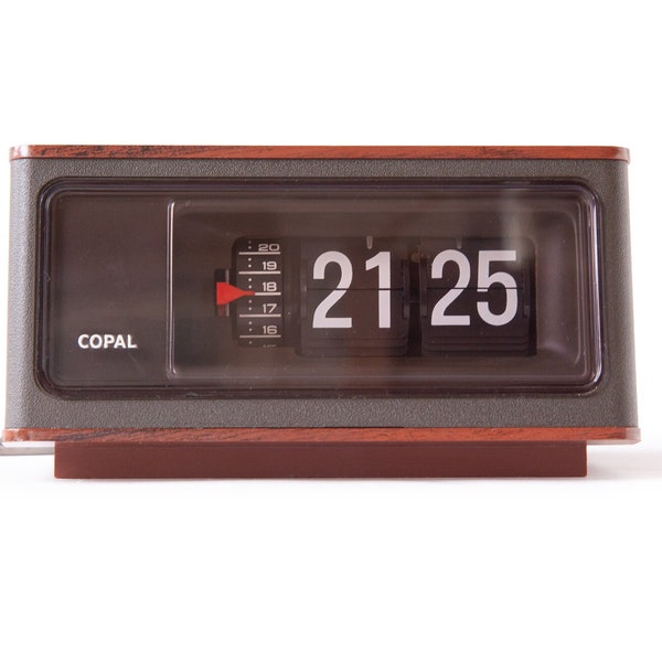 Space Age COPAL Flip Clock Défaut Japon Panton Moderne Minimal Table Bureau Alarme Années 1970 Chiffre Électrique