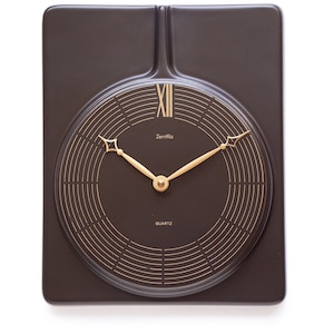 Postmodern ZENTRA Germany Ceramic Wall Clock Junghans 1980s Minimalistic Mid Century Op Art Deco Pottery