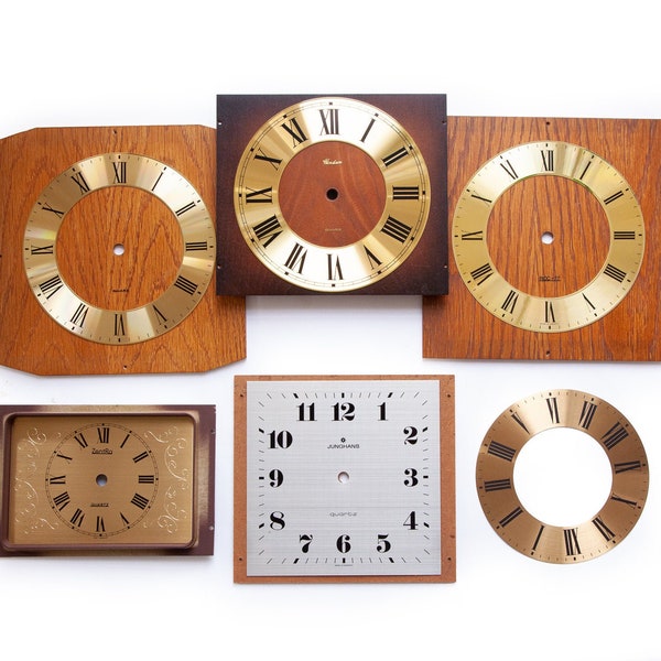 Lot Vintage Clock Dials Germany 80s Wall Desk Mantel Shelf Table Spare Parts Repair Mid Century Modernism Junghans