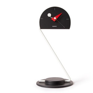 1984 Takashi Kato Nicolai Canetti Peacock Desk Table Clock Postmodern Memphis era Miami Vice 90s quartz Retro 1980s Vintage