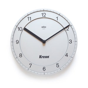 BRAUN Abw 31 Wall Clock Type 4861 Millennium Edition Dietrich Lubs 1982 Germany Quartz Design 80s 90s Modern Silver - ABK 30