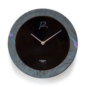 80s Postmodern JUNGHANS Porcelaine Wall Clock Salins Germany Memphis Era Pastel Kitsch Art Minimalism Plate