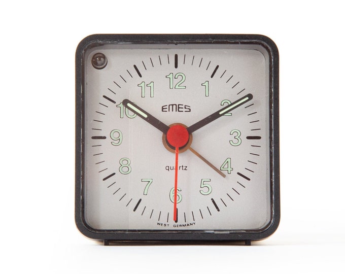 Vtg German Travel Alarm CLOCK EMES Modern Desk Table Panton Quartz