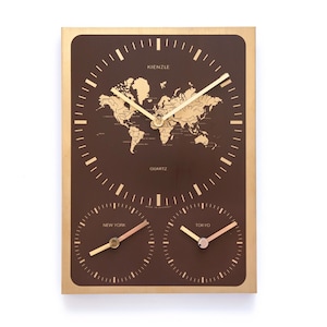 XL KIENZLE Relógio de parede mundial Alemanha Modernismo de meados do século mcm Escritório década de 1970 Tóquio Nova York
