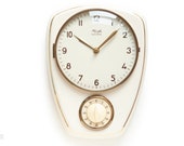 1960s KIENZLE Ceramic Kitchen Clock - Modernist Mid Century Wall Pottery 60s 50s mcm Short Timer Germany
